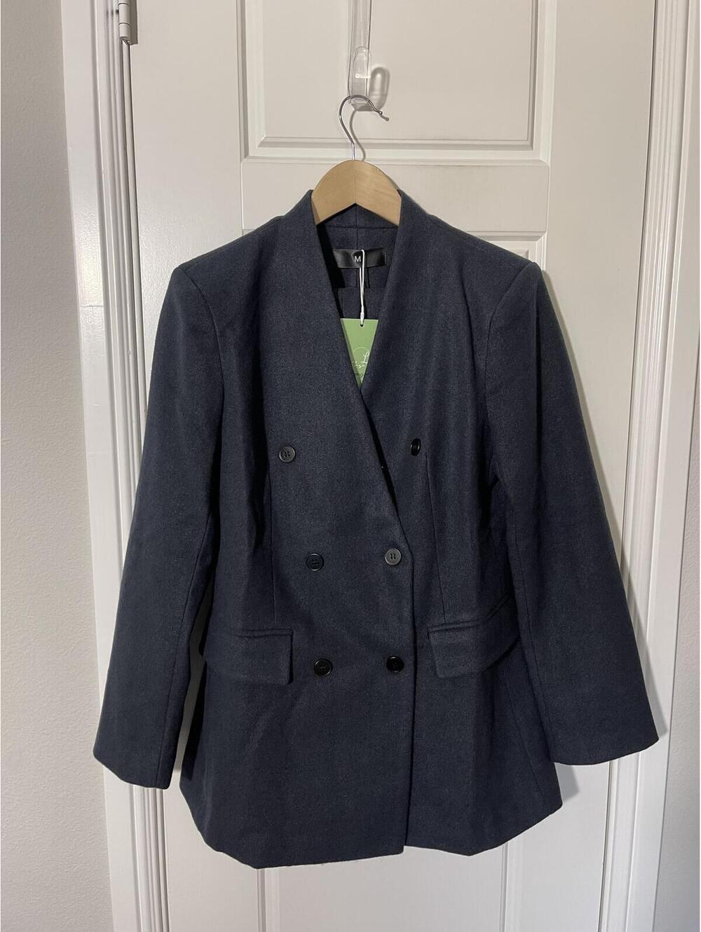 Women’s Pant Suits Size MD Dark Navy Blue Double Breasted Heavy Weight W237